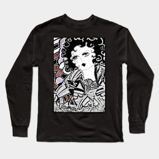 ART DECO, BLACK, DOLLY FLAPPER,,House of Harlequin Long Sleeve T-Shirt